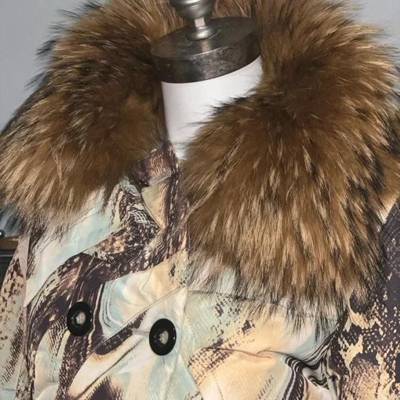 Moon River, Abstract Print Down Filled Puffer Coat, Sz 40 (US 4/6), EUC - Picture 12 of 15